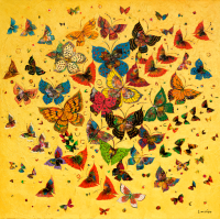 PAPILLONS GOLD 110x110cm